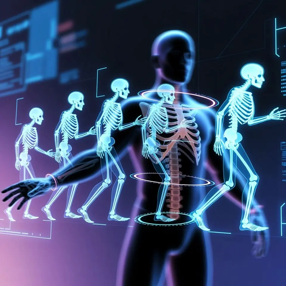 Ilustrasi visualisasi AI mengubah pose foto menjadi gerakan video animasi